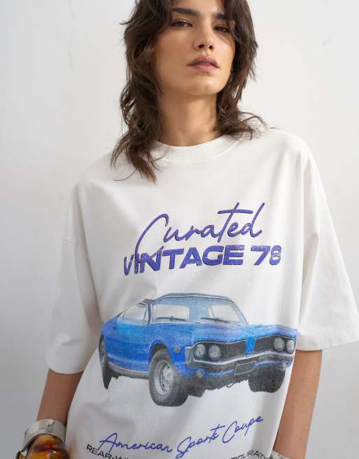 Topshop - Hvid T-shirt med 'Car'-grafik, 2 af 4