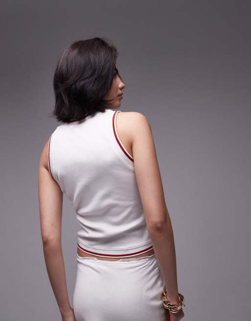 Topshop - Hvid tanktop med 'Santa Lucia'-grafik, 4 af 4