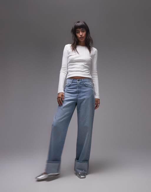 Topshop - Hvid top med lange ærmer og picot-kant i pointelle-strik, 4 af 4