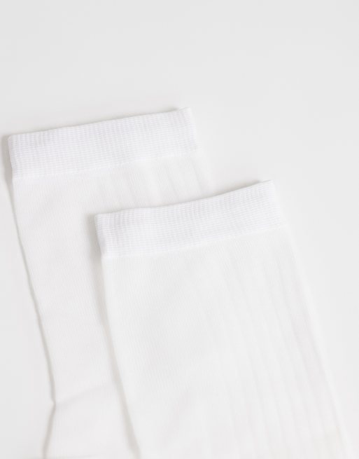 Topshop - Hvide gennemsigtige ribstrikkede sokker, 2 af 3