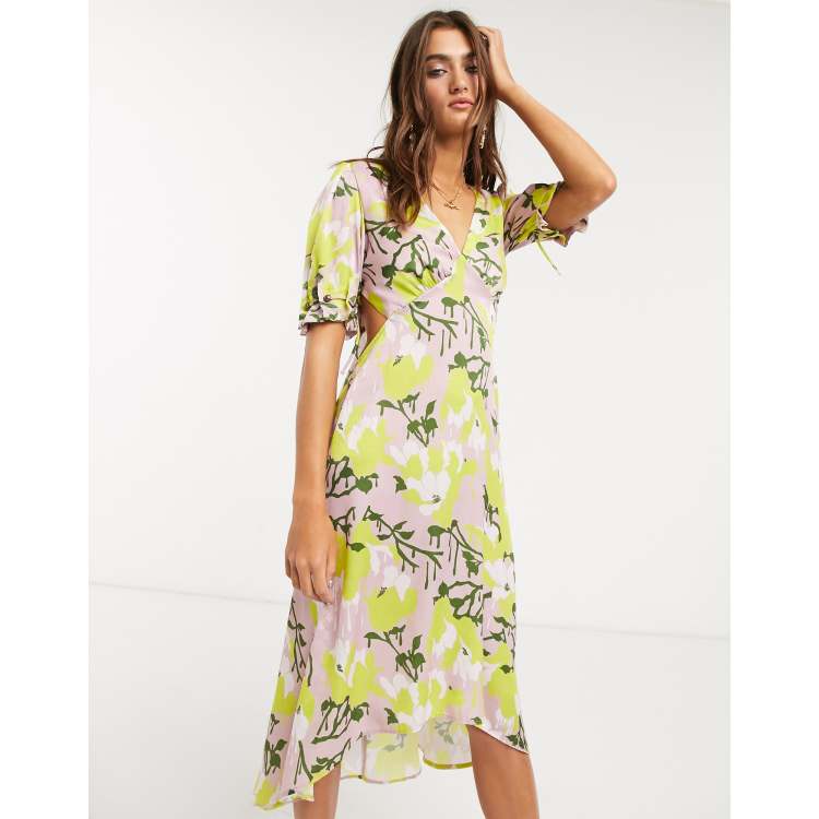 yellow embroidered dress by idol Ellora Embellished Mini Dress in Solar | Jaded London