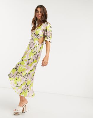 topshop yellow midi dress