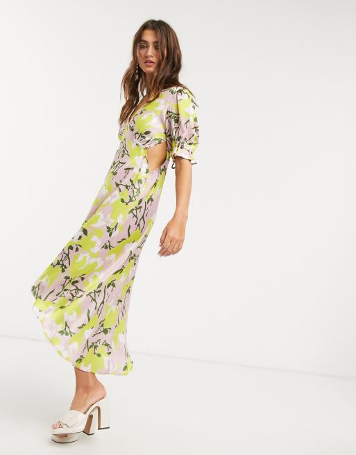 Topshop yellow hot sale floral dress