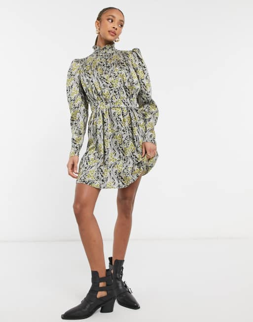 Topshop Maternity Paisley Long Sleeve Dress