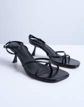 Topshop Ila toe loop mid heel sandal in black
