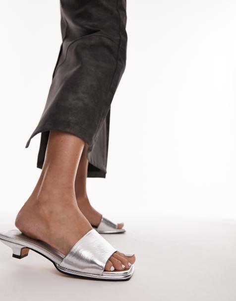 Topshop - Iliana - Mules à petit talon - Argenté - view 1