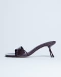 [Topshop] Topshop Ily patent heeled mules in burgundy-Red 36 BURGUNDY