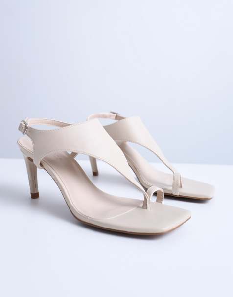 Topshop - Iman - Sandales à talon avec passant pour orteil - Blanc cassé - view 1