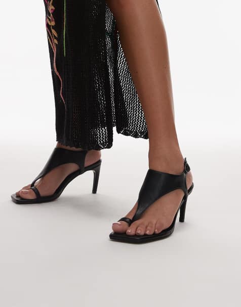 Topshop - Iman - Sandales à talon avec passant pour orteil - Noir - view 1