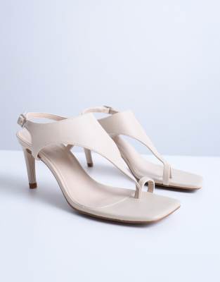  Iman toe loop heeled sandal in off white