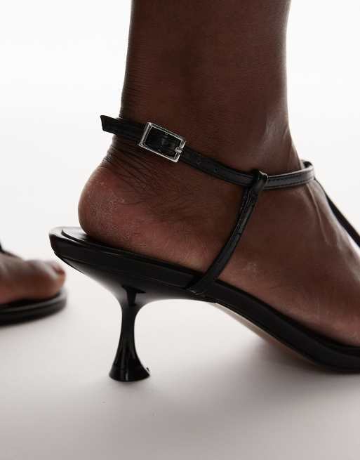 Topshop - Imani - Sorte sandaler med tårem og mellemhøj hæl, 2 af 4