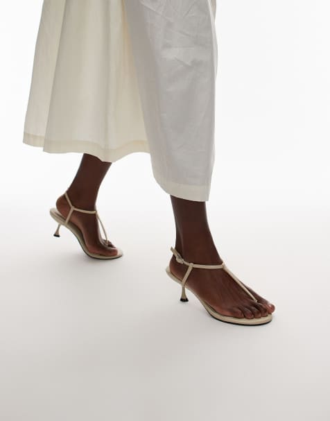 Topshop - Imani - Teensandalen met halfhoge hak in gebroken wit - view 1