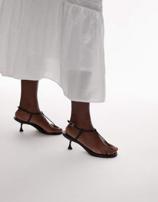 Topshop Imani Toe Thong Mid Heel Sandals