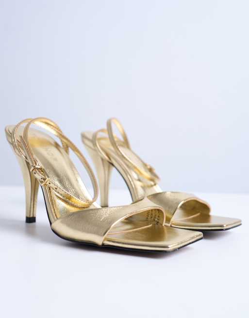 Topshop - Immy - Sandali color oro con tacco a cono alto, 1 di 4