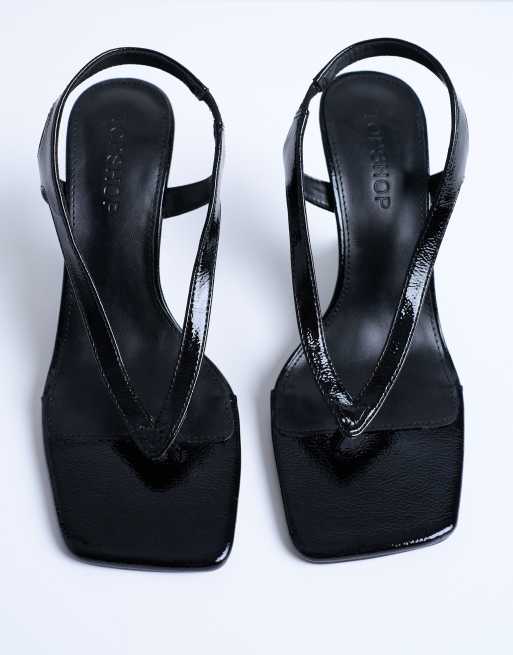 Topshop - Indie sandalen met sleehak in zwart, 2 van 4