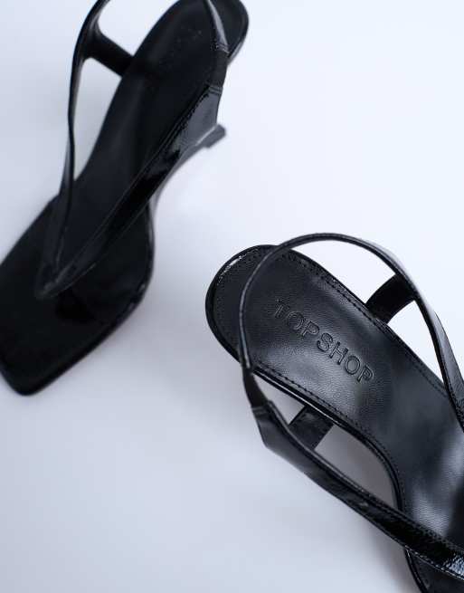 Topshop - Indie sandalen met sleehak in zwart, 3 van 4