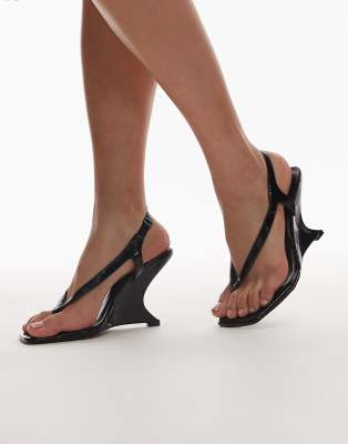 Topshop - Indie - Sandales compensées - Noir - view 1