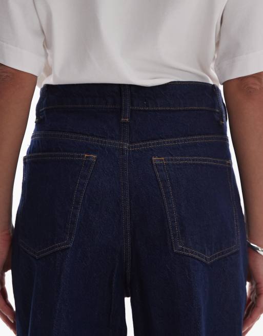 Topshop - Indigoblå jeans med mellemhøj talje løs pasform og mærkelomme, 4 af 5