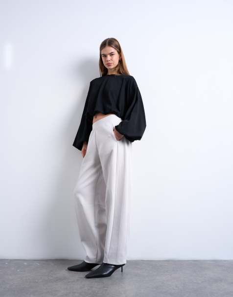 Topshop interlock clean barrel jogger co-ord in stone - view 1