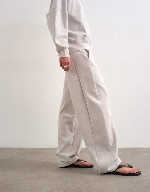 Topshop interlock clean barrel leg sweatpants in stone - part of a set, 2 of 5