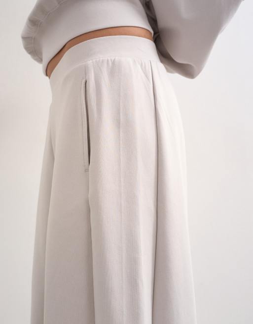 Topshop interlock clean barrel leg sweatpants in stone - part of a set, 3 of 5