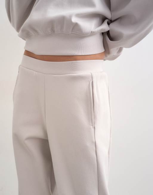 Topshop interlock clean barrel leg sweatpants in stone - part of a set, 4 of 5
