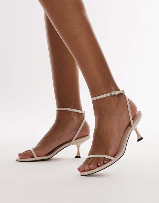 Topshop - Irena - Højhælede barely there-sandaler i offwhite