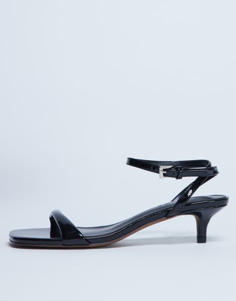 Topshop Irene barely there mid heeled sandal in black - view 1