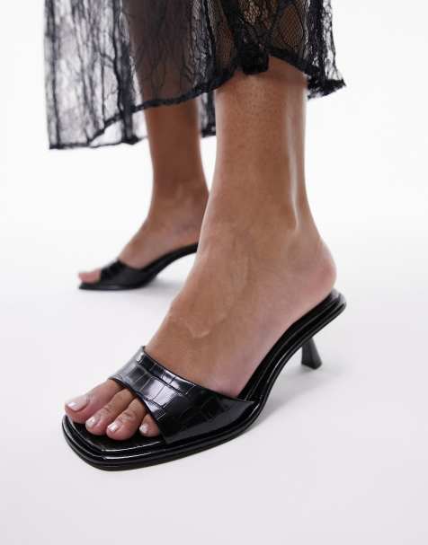 Womens black mules hot sale on sale