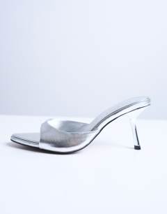 Isaac point toe mule in silver