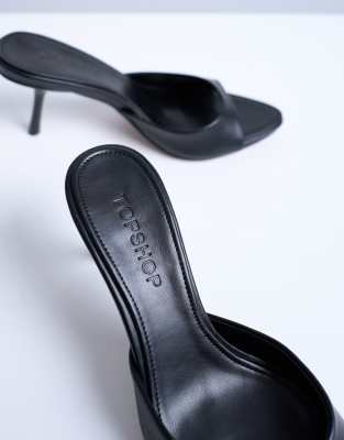 Topshop Isaac Point Toe Mules In Black
