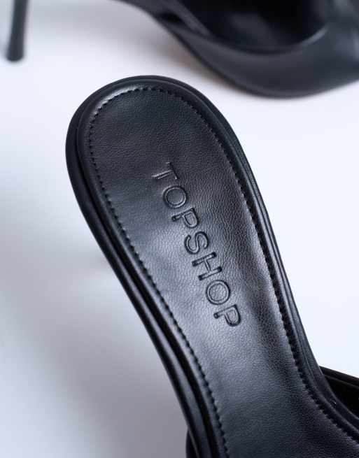 Topshop Isaac point toe mules in black