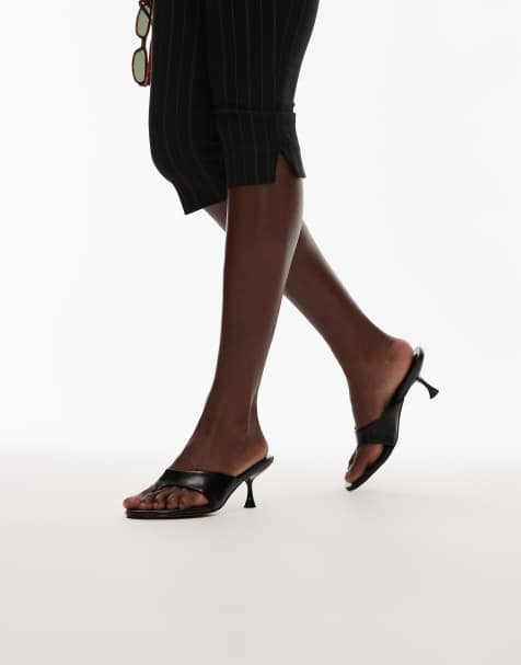 Topshop - Isabella - Sabot infradito con tacco medio neri - view 1