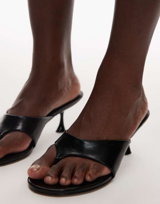 Topshop – Isabella – Zehensteg-Pantolette in Schwarz und mittelhohem Absatz, 4 von 4
