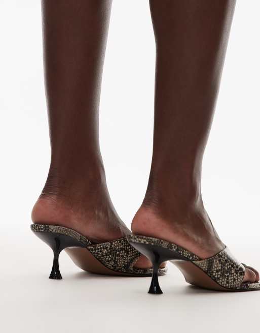 Topshop – Isabella – Zehensteg-Pantolette mit Schlangenmuster und mittelhohem Absatz, 2 von 4