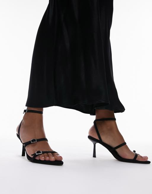 Topshop black deals strappy heels