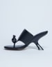 Topshop Isai beaded toe thong heeled mules in burgundy