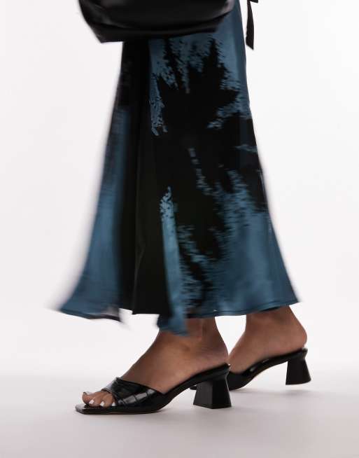 Topshop - Isaiah - Muiltjes met blokhak in krokodillenprint