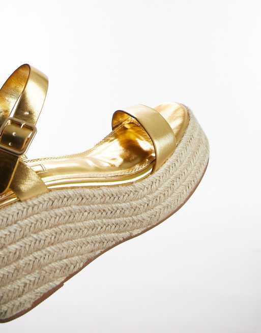 Topshop store gold wedges