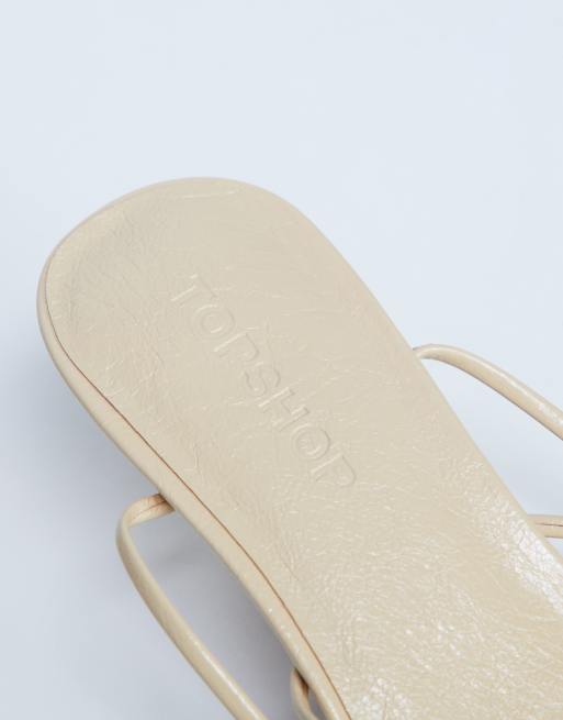Topshop - Itzel - Sandales à talon mi-haut avec liens noués - Babeurre, 2 de 4