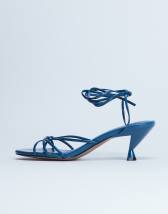 Topshop Itzel tie up mid heel sandal in teal