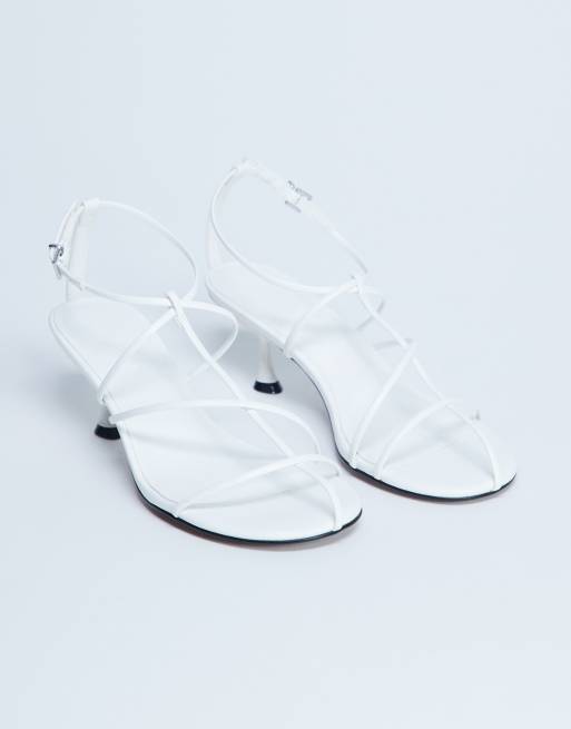 Topshop - Itzia - Sandalen met halfhoge hak en bandjes in wit, 3 van 4