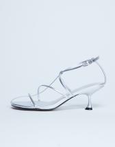 Topshop Itzia strappy mid heel sandal in silver