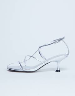Itzia strappy mid heel sandal in silver