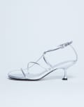 [Topshop] Topshop Itzia strappy mid heel sandals in silver 41 SILVER