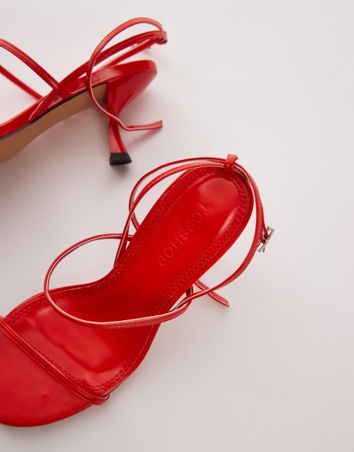 Asos red heeled sandals best sale