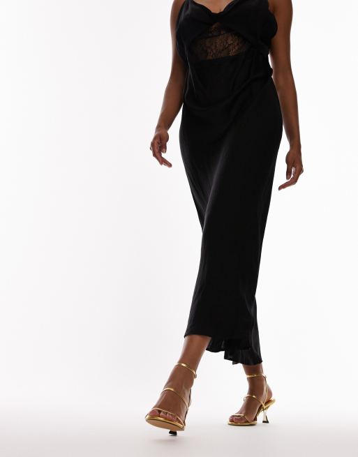 Topshop – Iva – Schlichte Riemchensandalen in Gold mit mittelhohem Absatz, 2 von 4