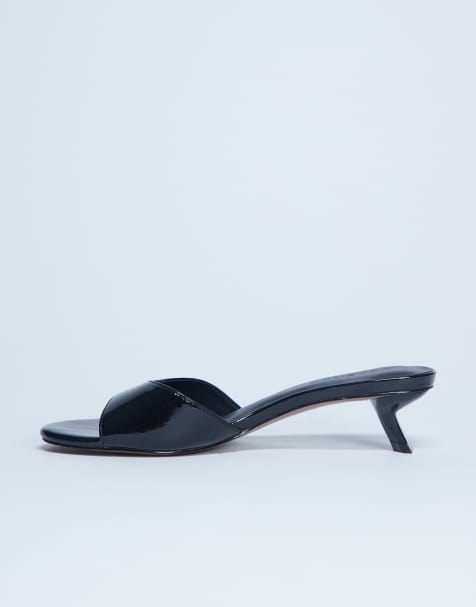 Topshop Ivee kitten heel mule in black - view 1