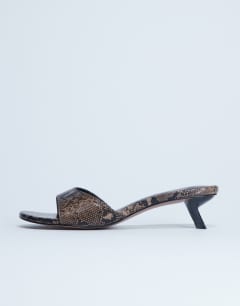 Ivee kitten heel mule in natural snake
