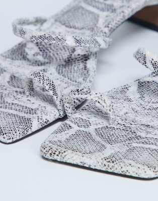 Topshop Ivy Mid Heeled Sandals In White